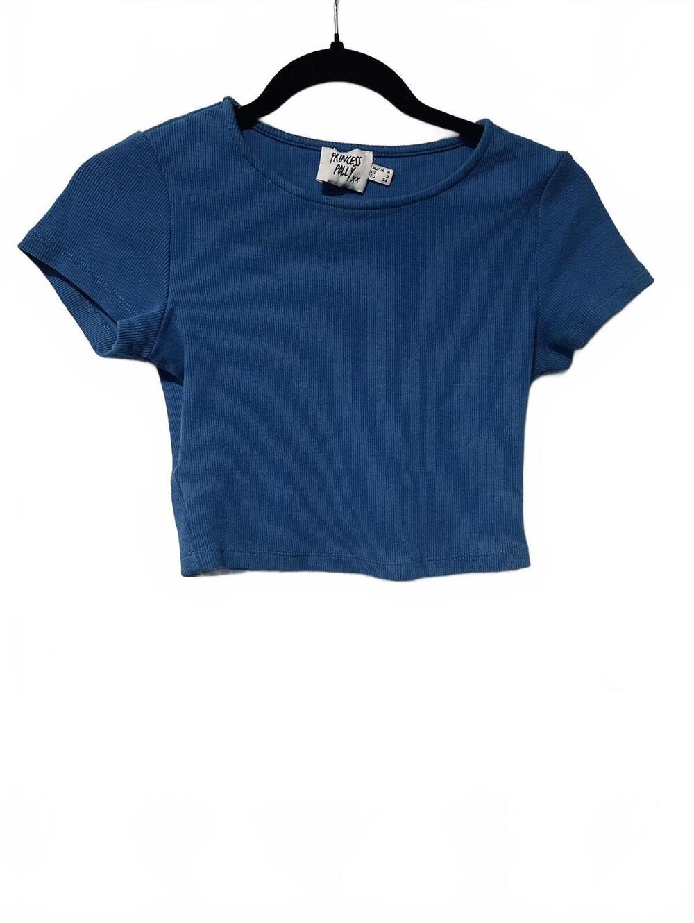 Princess Polly blue crop top